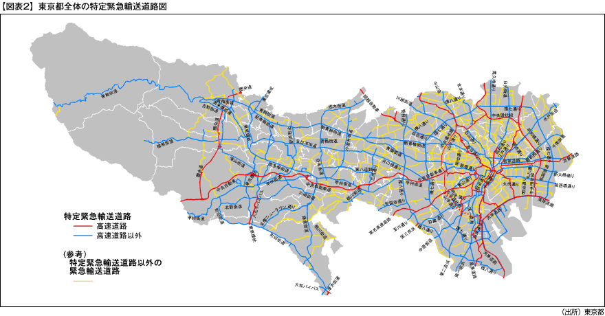 【図表2】東京都全体の特定緊急輸送道路図